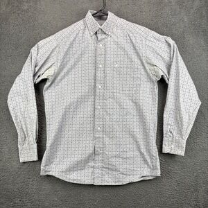Ariat Mens Long Sleeve‎ Fitted Button Down Shirt Blue Geometric Pattern M M